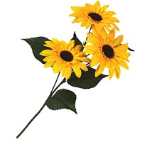 Ветка соняшника тройна, 65см